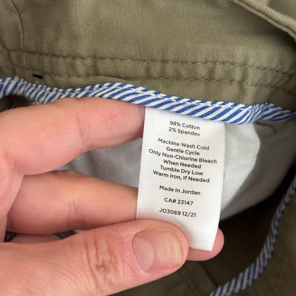 Talbots Pants 8 Khaki Green Relaxed Chino Stretch Trousers Cotton Loose Academia - Picture 9 of 11